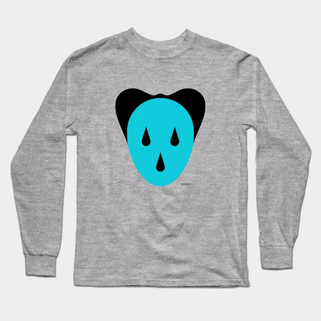 Mouse Head Blue /  Black Long Sleeve T-Shirt by patrou